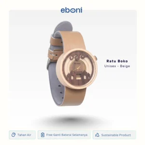 Jam Tangan Kayu Eboni x Injourney Destination "Ratu Boko Unisex - Beige